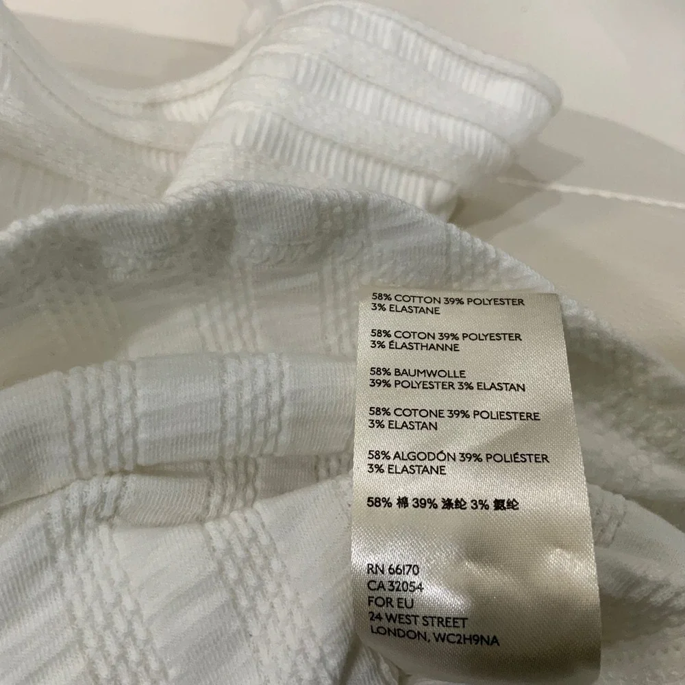 Free People White Ribbed Lace Up Long Sleeve Top Shirt Metal Eyelets M